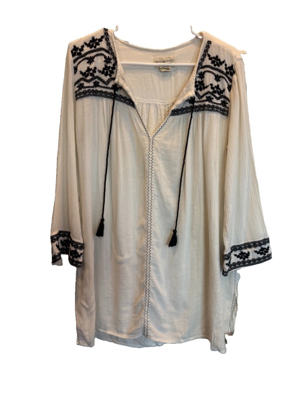 Denim & Supply Ralph Lauren Tunic Top Womens Medium White Embroidered